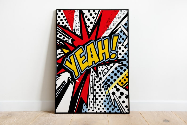 Yeah Schee Yeah Poster, Roy Lichtenstein Style, Retro Comic Art Print - Etsy