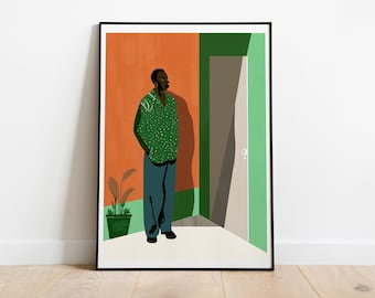 Modern Figurative Art Print, African American Inspired Home Decor