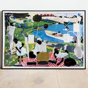 Obra de arte estilo Kerry James Marshall, The New Yorker, Arte afroamericano, Impresión vintage, Arte realismo, Historia negra, Póster de reproducción