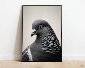 Lámina artística de paloma majestuosa, regalo para amantes de las aves, póster sin marco.