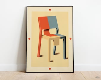 Bauhaus Stuhl Ausstellungsposter, Mid Century Modern Art