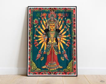 Madhubani Poster, Indian Folk Art, Mithila Painting (Unframed)