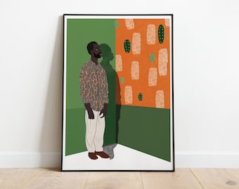 African American Art Flat Illustration Poster BLM Black Art Movement Minimalist Poster Black Abstract Art Gift Gift for Her