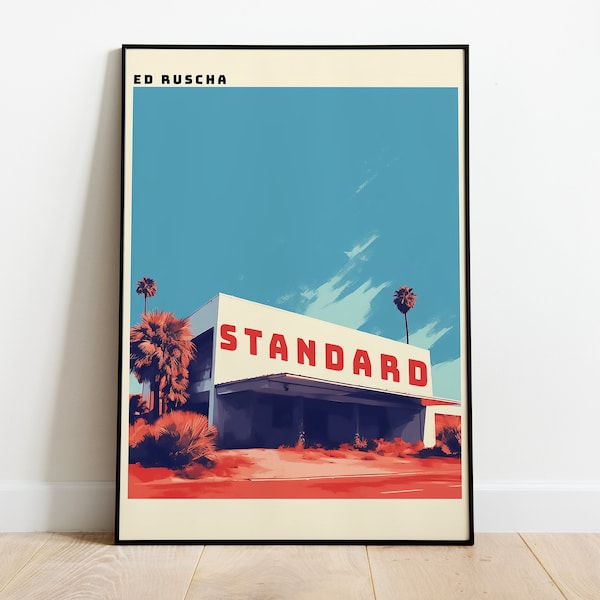 Ed Ruscha Art ,Gasoline Stations Poster, Mid Century Modern Art Print, Minimalist Wall Art, Fine Art Giclee Reproduction,