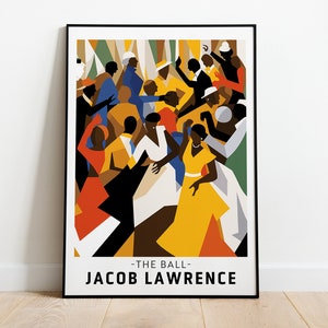 Jacob Lawrence Poster, African American Art, Afro Art, The Ball Art, Harlem Renaissance,  Exhibition Poster, Social Realism