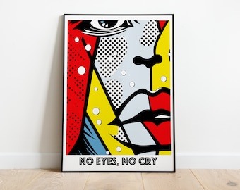 Roy Lichtenstein Reproduction Poster, Retro Comic Dot Art
