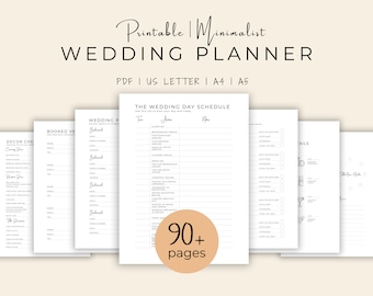 Wedding Planner Printable Wedding Planner Digital Wedding Planner Books Wedding Checklist Wedding Timeline Wedding Itinerary Template