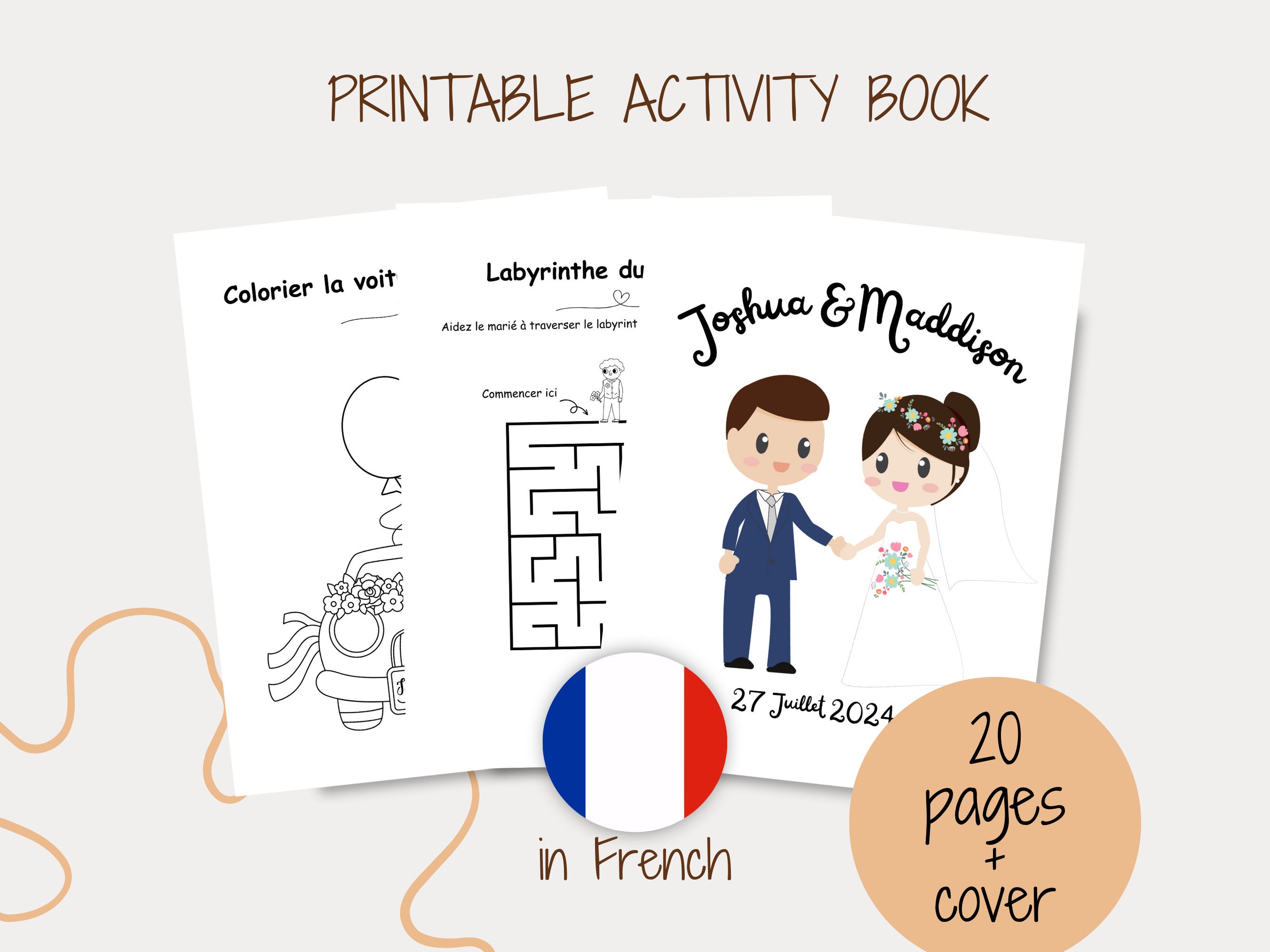 Lot De 6 Livres De Coloriage Mariage Pour Enfants + 36 Crayons - Cadeaux Invités Mariage