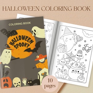 Halloween Coloring Page For Kids Coloring Book Kids Halloween Party Favor Book Lover Gift For Kids Halloween