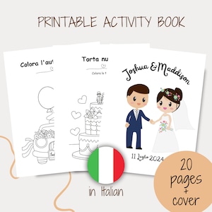 Libro da colorare per bambini sul matrimonio italiano Pacchetto di attività per matrimoni Scarica Pagine da colorare per matrimoni Foglio da colorare Libro di attività per bambini sul matrimonio