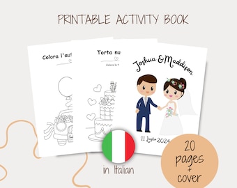 Libro da colorare per bambini sul matrimonio italiano Pacchetto di attività per matrimoni Scarica Pagine da colorare per matrimoni Foglio da colorare Libro di attività per bambini sul matrimonio