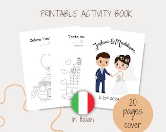 Libro da colorare per matrimonio italiano per bambini Pacchetto di attività per matrimonio Scarica pagine da colorare per matrimonio per matrimonio Libro da colorare per bambini Libro di attività per bambini