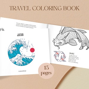 Coloring Page Travel Coloring Book For Adult Printable Coloring Book Favor Japan Lover Gift Coloring Book
