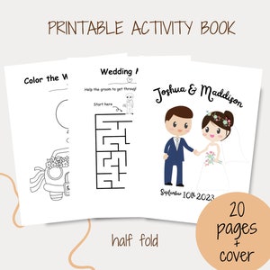 Wedding Coloring Book Kids Wedding Activity Book Custom Coloring Book Wedding Coloring Pages For Kids Wedding Kids Activity Book Printable
