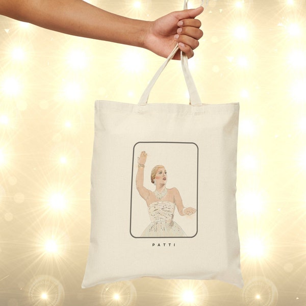 Patti LuPone as Eva Peron in Evita  Cotton Canvas Tote Rehearsal Bag Perfect Gift for Musical Theatre Actors-fans of Andrew Lloyd Webber