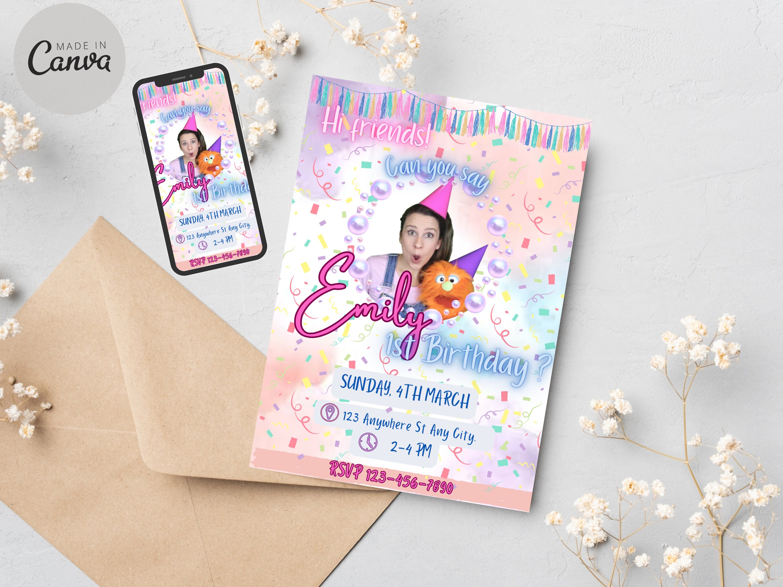 Editable Ms. Rachel Invitation, Ms. Rachel Editable Invitation