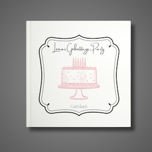 Birthday guest book customizable I Round birthday guest book I Guest book to fill out I Birthday gift