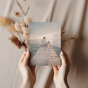 Faire-part de mariage imprimable et personnalisable avec CANVA, Faire-part moderne et minimaliste