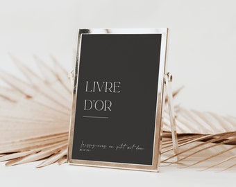 Sign for printable wedding guest book, guest book panel, modern and minimalist guest book frame