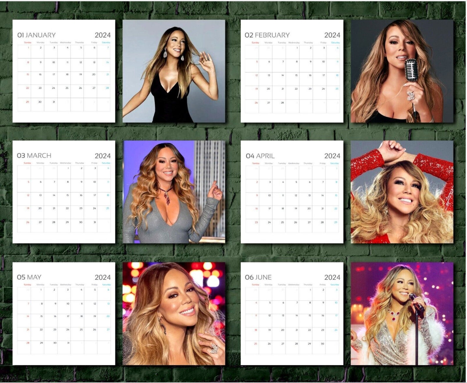 Mariah Carey Calendar 2024, Celebrity Calendar, Mariah Carey 2024 Wall