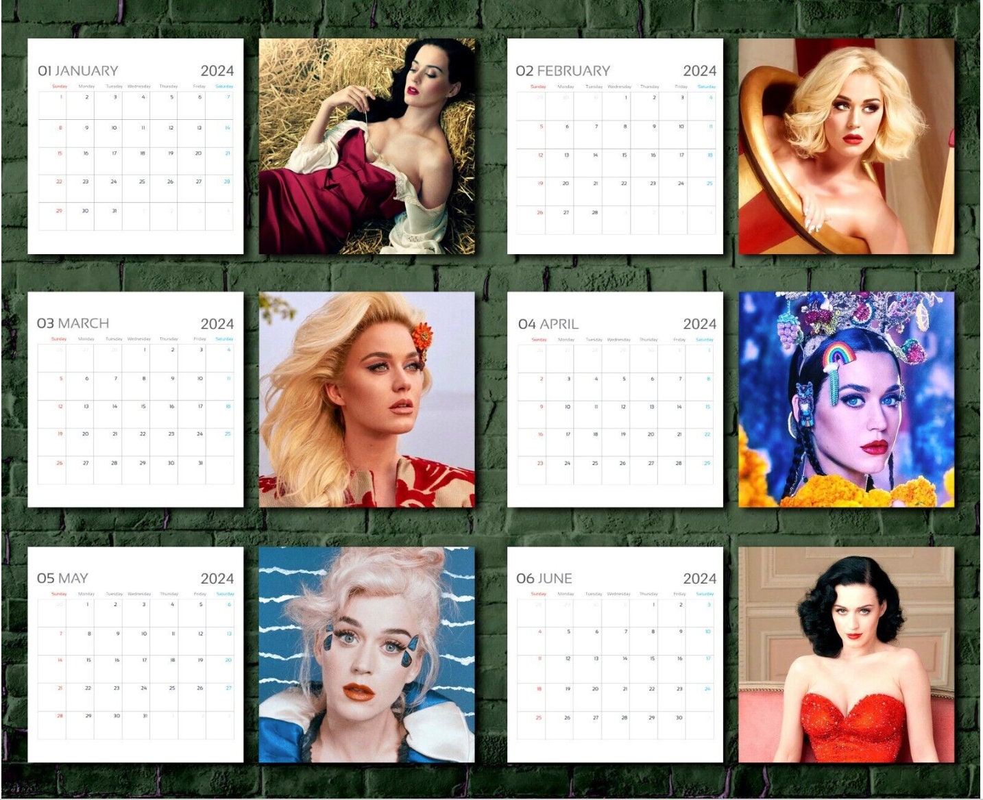 Katy Perry Calendar 2024, Celebrity Calendar, Katy Perry 2024 Wall