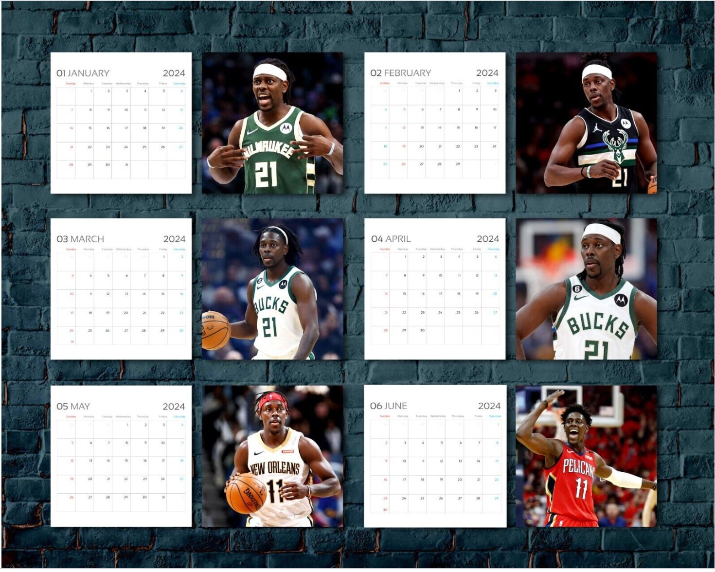 Jrue Holiday Calendar 2024, Celebrity Calendar, Jrue Holiday 2024 Wall
