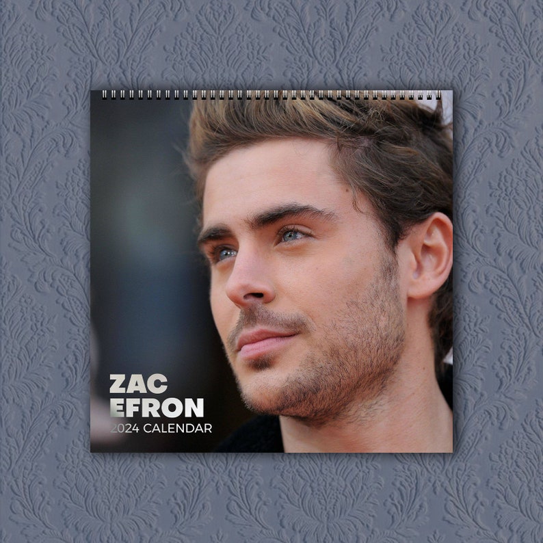 Zac Efron Calendar 2024, Celebrity Calendar, Zac Efron 2024 Wall