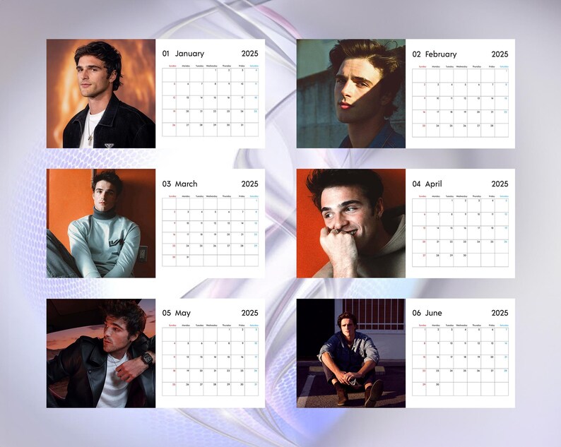 Jacob Elordi Calendar 2025, Personalized Calendar, Idol Calendar