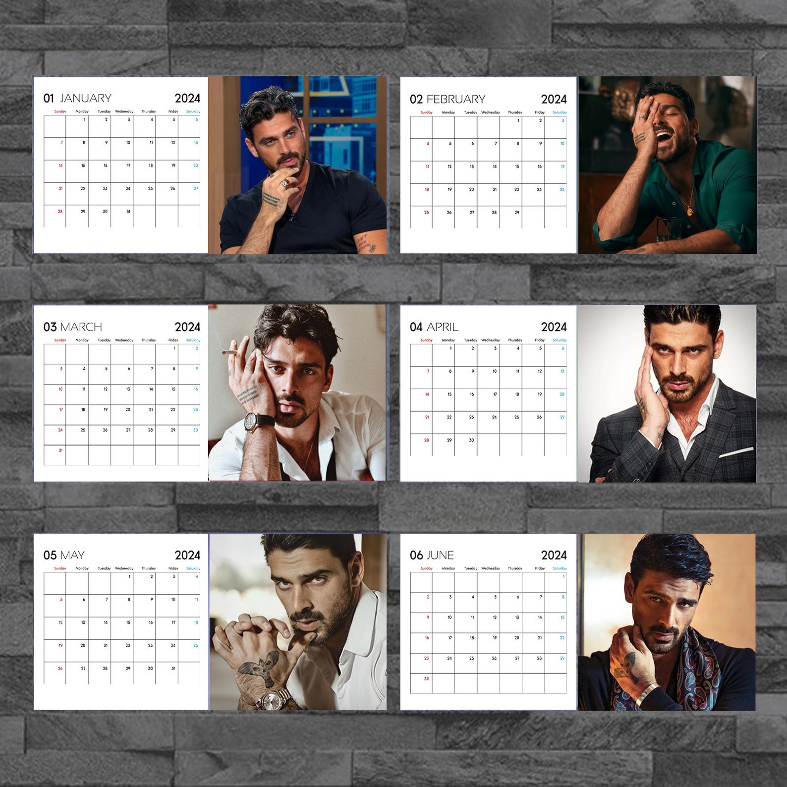 michele-morrone-2024-calendar-celebrity-calendar-michele-etsy