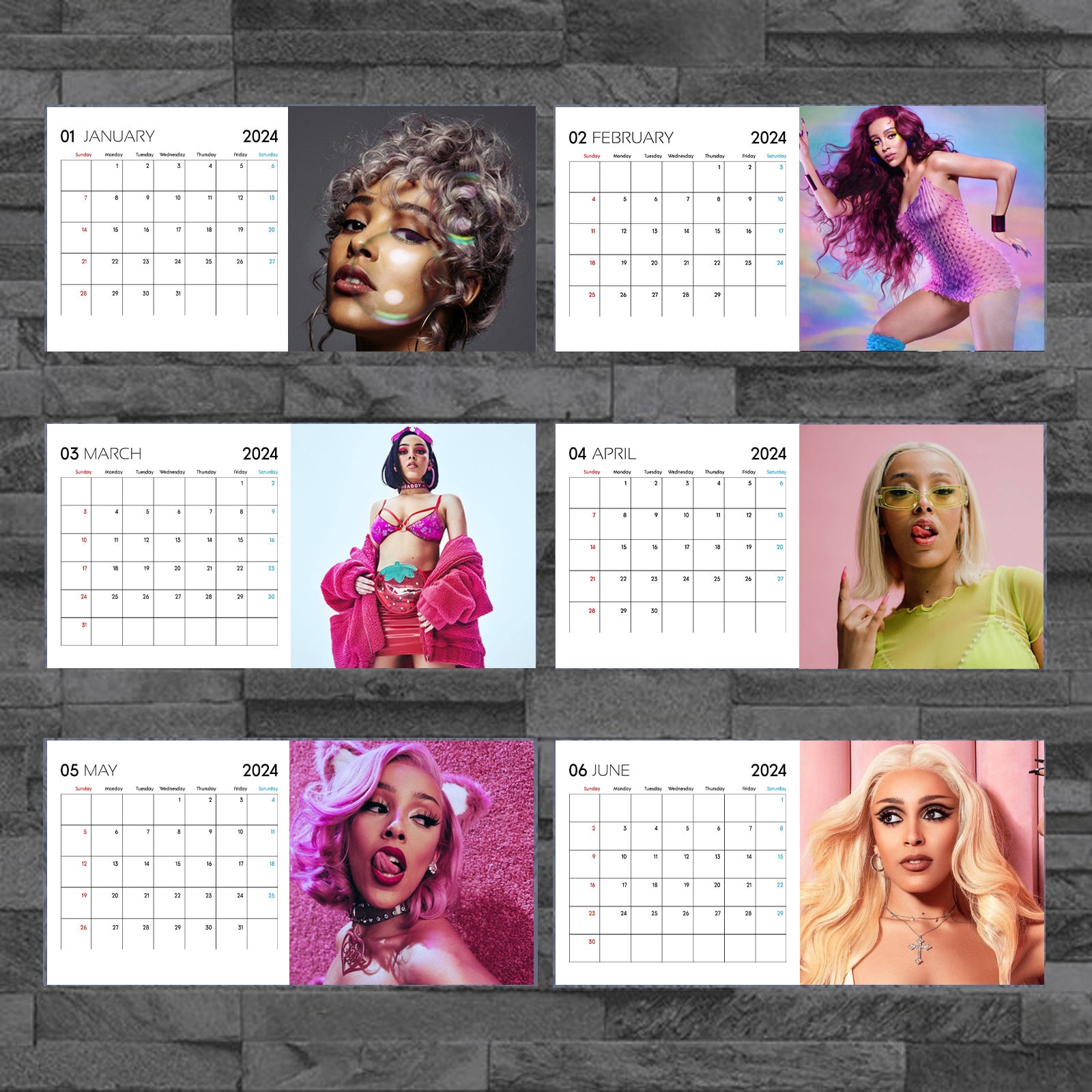 Doja Cat 2024 Calendar, Celebrity Calendar, Doja Cat 2024 Wall Calendar