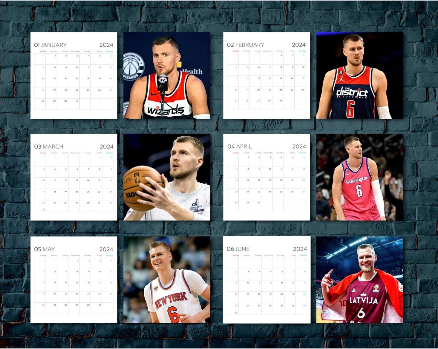 Kristaps Porzingis 2024, Celebrity Calendar, Kristaps Porzingis 2024