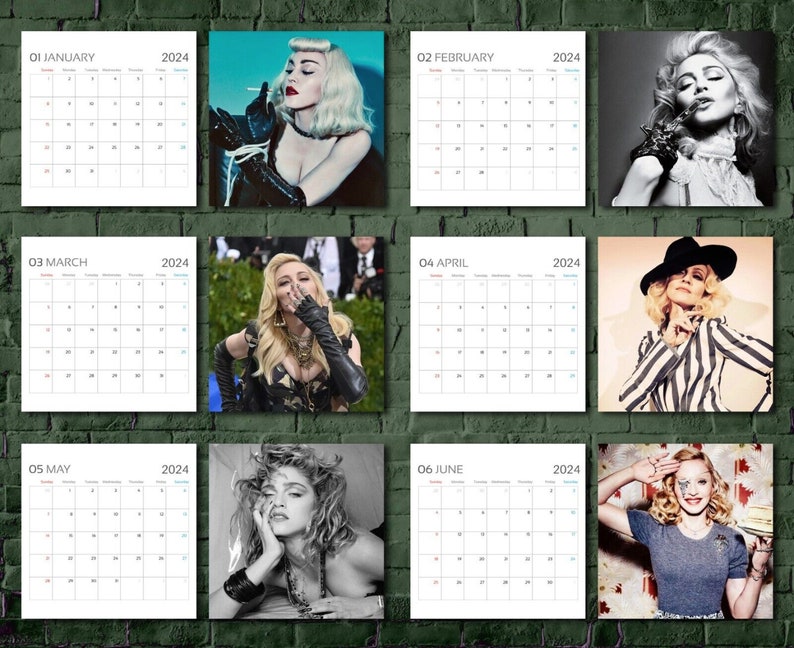 Madonna Calendar 2024, Celebrity Calendar, Madonna 2024 Wall Calendar