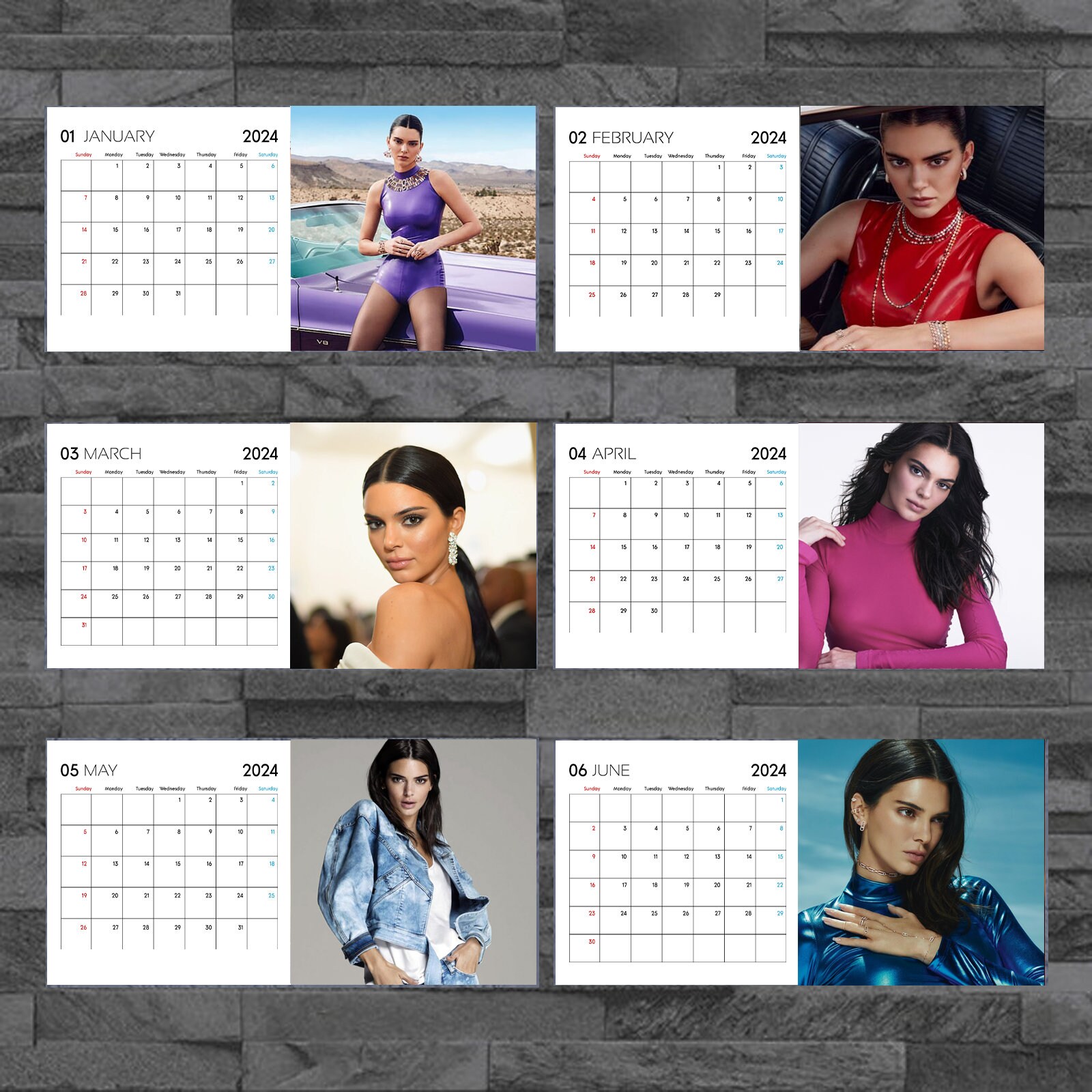 Kendall Jenner Calendar 2024, Celebrity Calendar, Kendall Jenner 2024