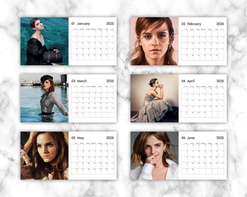 Emma Watson Calendar 2025, Personalized Calendar, Idol Calendar, Yearly