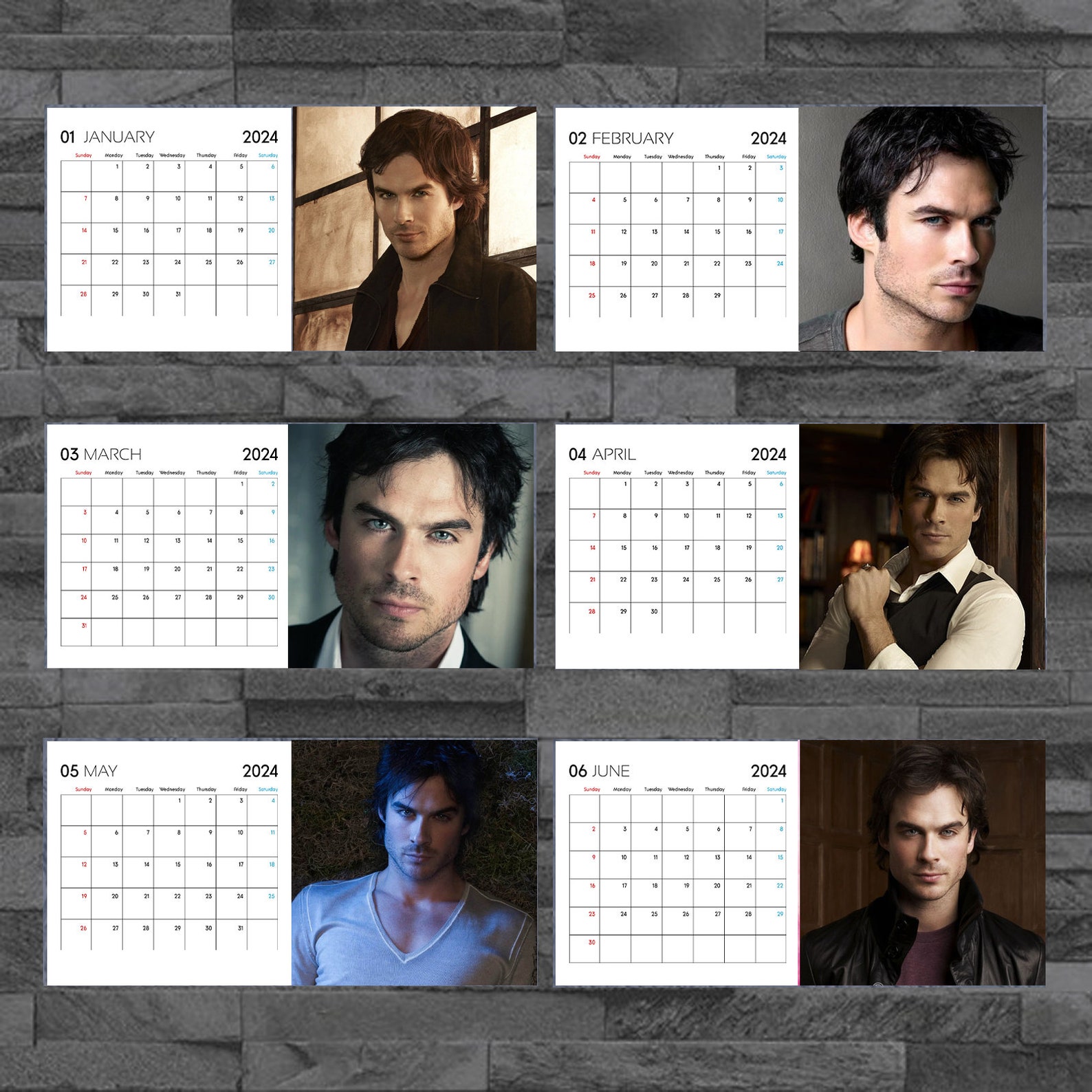 Ian Somerhalder Calendar 2024, Celebrity Calendar, Ian Somerhalder 2024