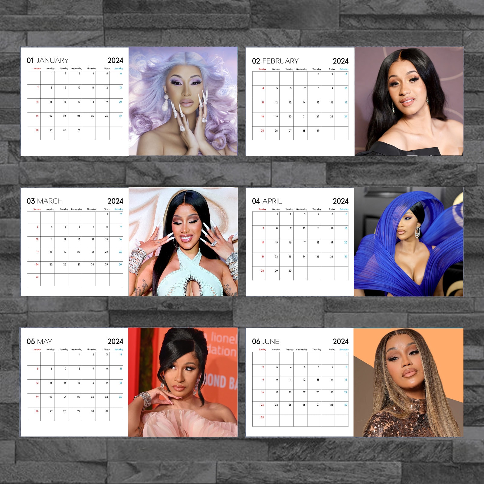 Cardi B 2024 Calendar, Celebrity Calendar, Cardi B 2024 Wall Calendar