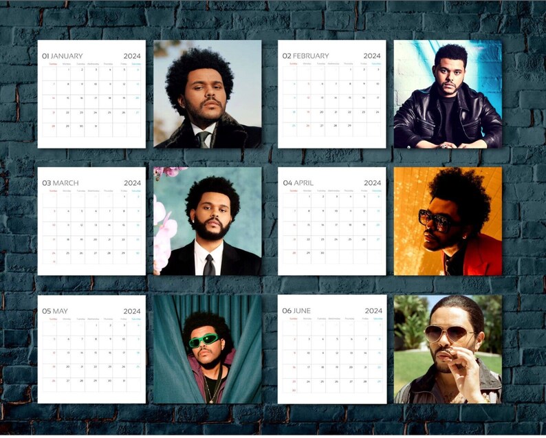 The Weeknd Calendar 2024, Celebrity Calendar, the Weeknd 2024 Wall