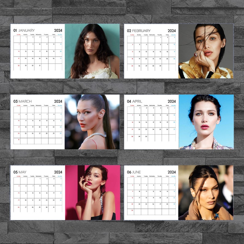 Bella Hadid 2024 Kalender PromiKalender Bella Hadid 2024 Etsy.de