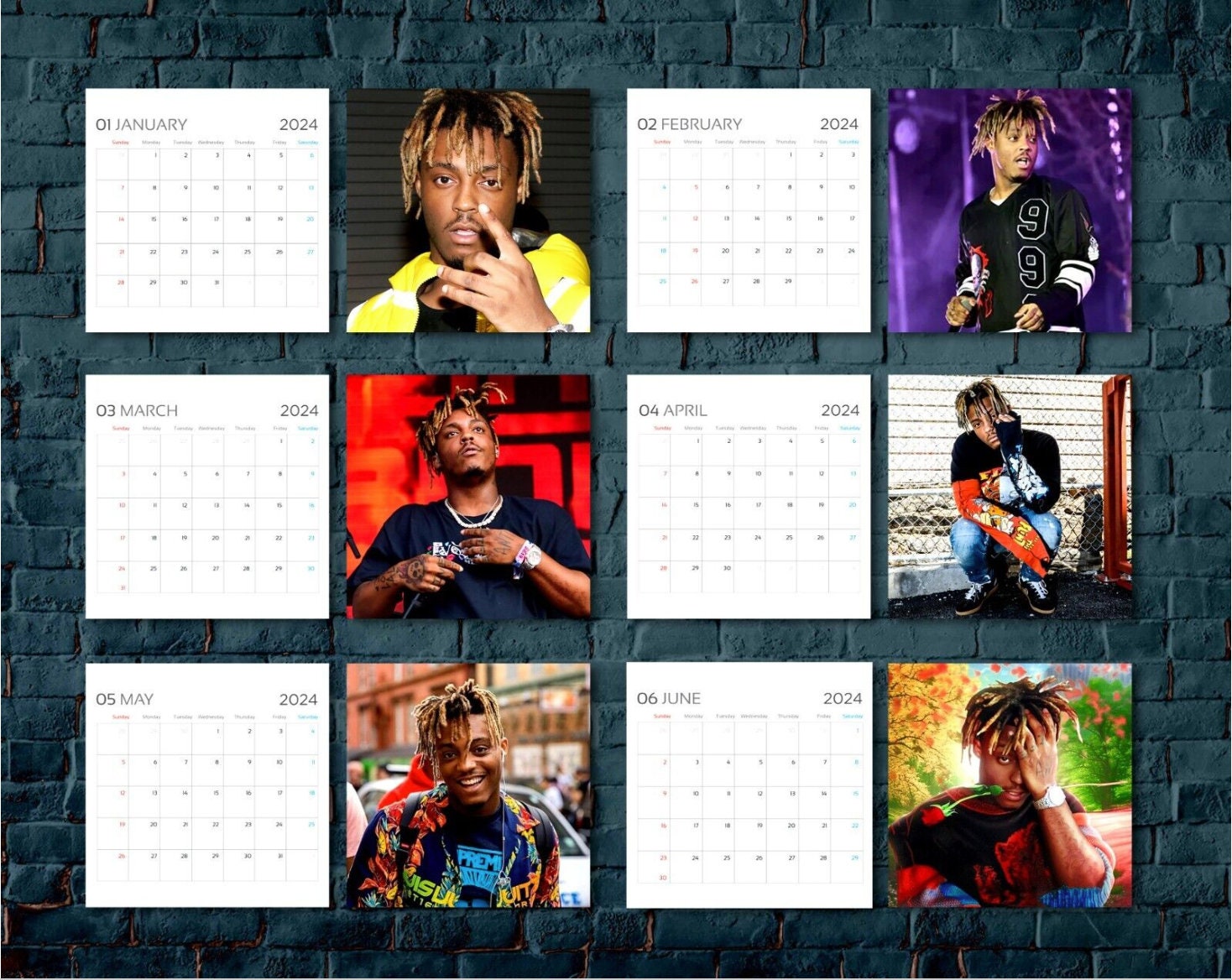 Juice WRLD Calendar 2024, Celebrity Calendar, Juice WRLD 2024 Wall