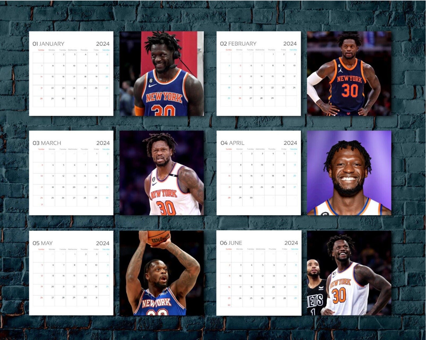 Julius Randle Calendar 2024, Celebrity Calendar, Julius Randle 2024