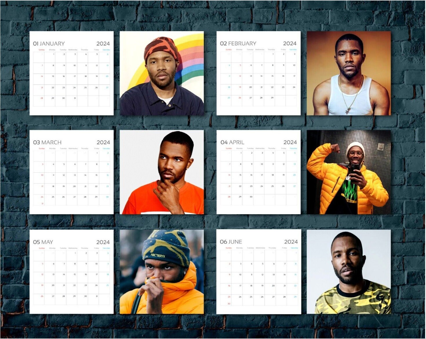 Frank Ocean Calendar 2024, Celebrity Calendar, Frank Ocean 2024 Wall