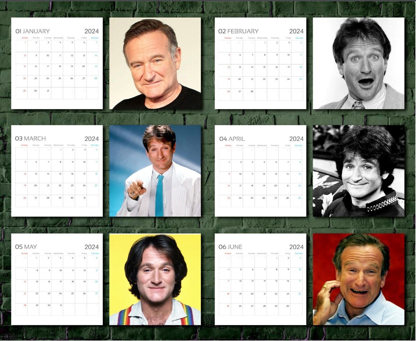 Robin Williams Calendar 2024, Celebrity Calendar, Robin Williams 2024
