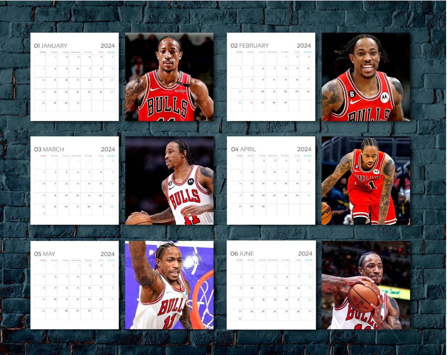 Demar Derozan Calendar 2024 Celebrity Calendar Demar Derozan Etsy