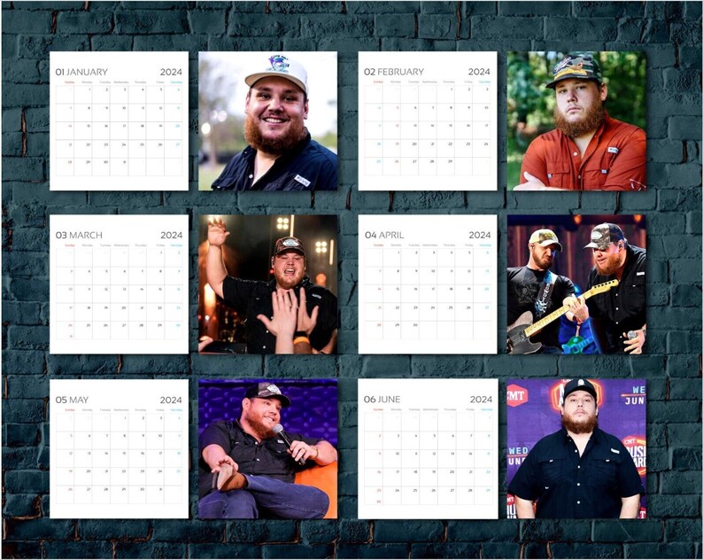 Luke Combs Calendar 2025, Celebrity Calendar, Luke Combs 2025 Wall