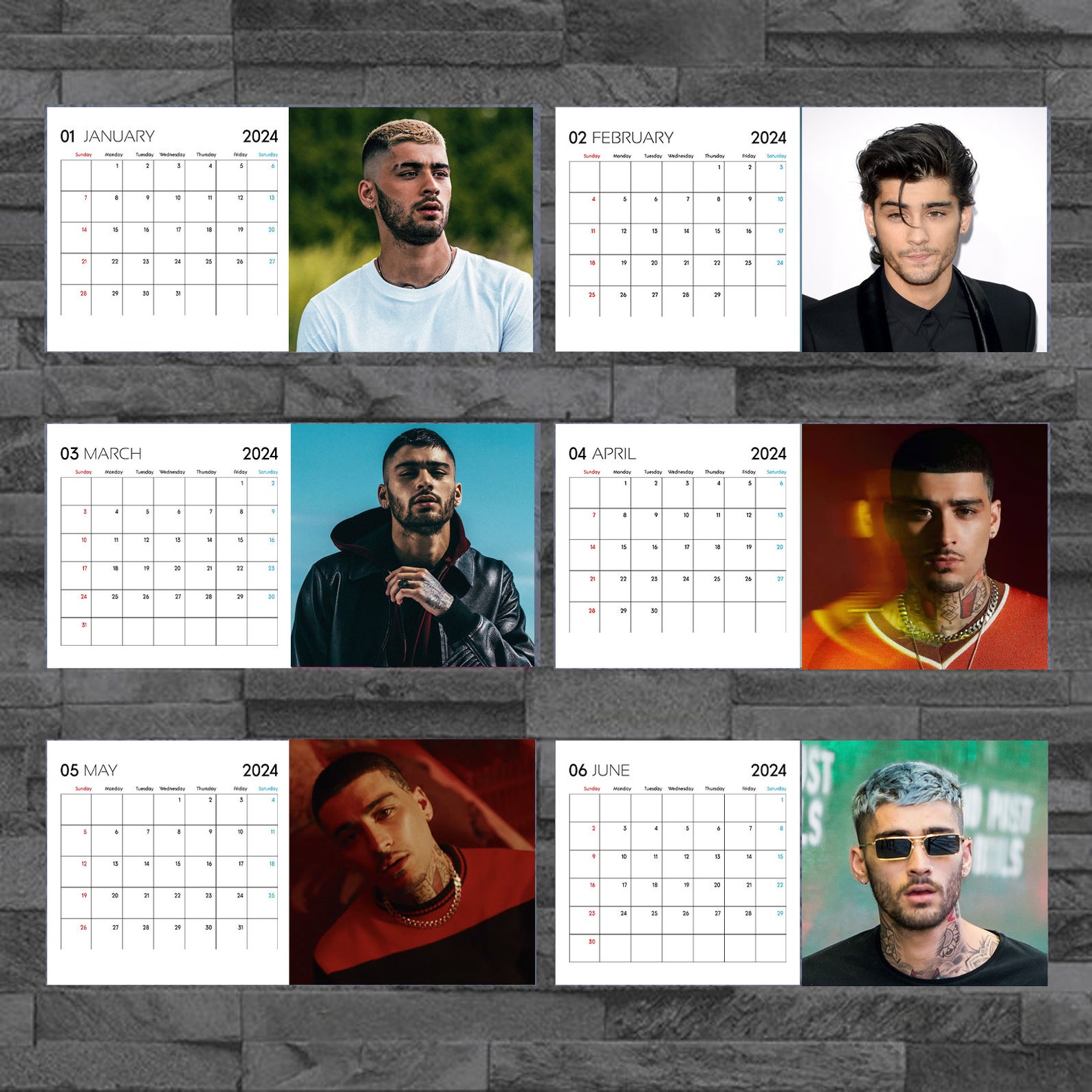 Zayn Malik 2025 Calendar Celebrity Calendar Zayn Malik 2025 Etsy