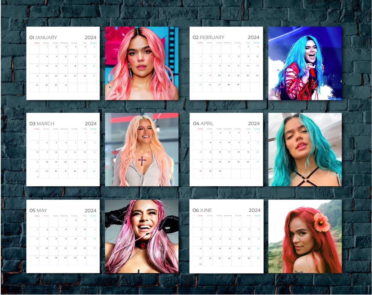 Karol G Calendar 2024, Celebrity Calendar, Karol G 2024 Wall Calendar