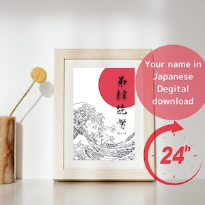 Votre nom en japonais / Votre Prénom en Japonais / Hokusai