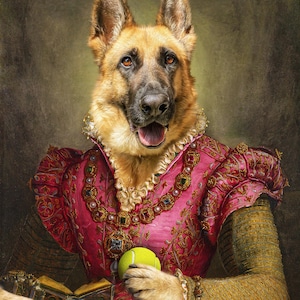 Custom Royal Pet Portrait: Renaissance Animal Painting, Pet Lover Gift