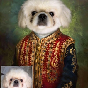 Custom Royal Pet Portrait: Renaissance Animal Painting, Pet Lover Gift