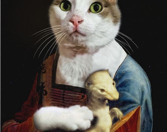 Custom Royal Pet Portrait: Renaissance Cat or Dog Painting